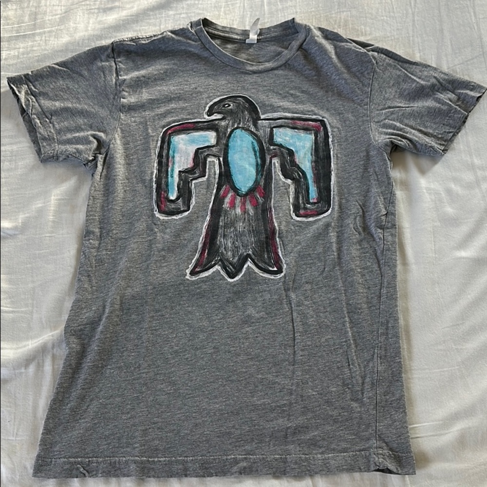 Cotton heritage heather gray graphic tee